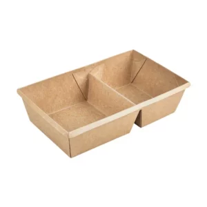 Tray OneClick 800 ml 2 sections kraft