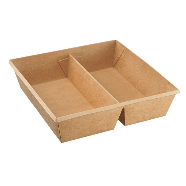 OneClick tray with 2 sections 1200 ml (Kraft)