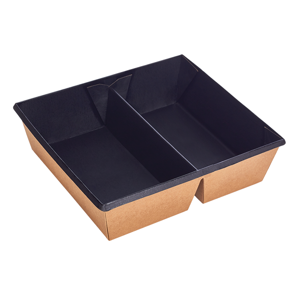 OneClick tray with 2 sections 1200 ml BLACK