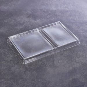 Transparent flat lid for OneClick 800 ml tray 2 sections